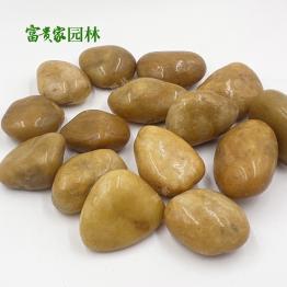 黄色雨花石铺设路面河石子 广场小区铺地鹅卵石
