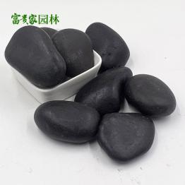 抛光鹅卵石 鱼缸造景黑雨花石 盆栽路面石子 富贵家石场