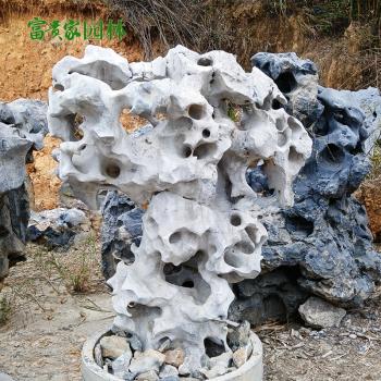 黑色太湖石窟窿石园林景观石 假山驳岸池塘水景石